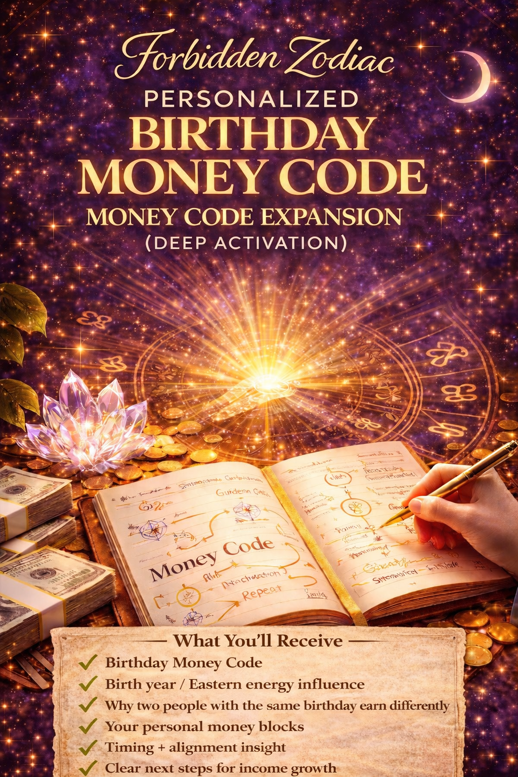 Forbidden Zodiac Personalized Money Code Reading Expansion (Deep Activation)